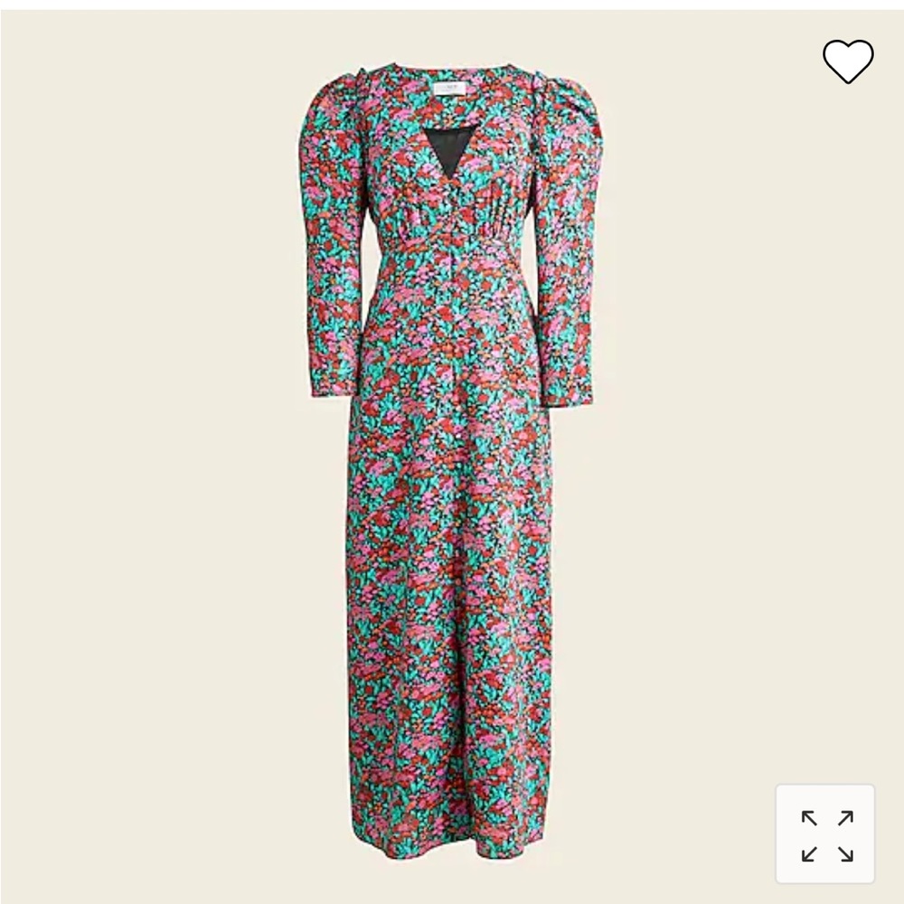 NWT J. Crew Drapey puff-sleeve dress in Ratti® Red blooms size 6